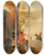 Triptych art skateboard deck of Dirk Stoop The Departure For The Hunt by Dirk Stoop (1615-1686)