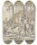 Triptych art skateboard deck of Conrad Meyer Martyrium Des Heiligen Jacobus Des Jngeren Der Heilige Wird Von Einer Volksmenge Gesteinigt Und Mit Dem Walkerholz Erschlagen by Conrad Meyer (1618-1689)