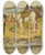 Triptych art skateboard deck of Giovanni Fattori Paesaggio Con Cavalli by Giovanni Fattori (1825-1908)