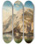 Triptych art skateboard deck of Alois Kirnig Hrad Toblino U Tridentu V Severn Itlii by Alois Kirnig (1840-1911)