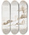 Triptych art skateboard deck of Thodore Caruelle Daligny View Of Naples And Mount Vesuvius by Thodore Caruelle d'Aligny (1798-1871)
