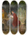 Triptych art skateboard deck of Richard Redgrave Starting For The Christening by Richard Redgrave (1804-1888)