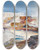 Triptych art skateboard deck of Thomas Moran Hot Springs Of Gardiners River Yellowstone_2 by Thomas Moran (1837-1926)
