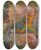 Triptych art skateboard deck of Arnold Peter Weiszkubnan Running Hunter With A Rifle by Arnold Peter Weisz-Kubnan (1898-1944)