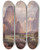Triptych art skateboard deck of Thomas Moran Valley Of The Babbling Waters Southern Utah by Thomas Moran (1837-1926)