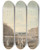 Triptych art skateboard deck of Edward Dayes Queen Square London by Edward Dayes (1763-1804)