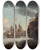 Triptych art skateboard deck of John Thomas Serres A Flagship Of The White Entering The Hamoaze And Approaching Plymouth Dock With Drakes Island Off Her Port Quarter by John Thomas Serres (1759-1825)