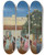 Triptych art skateboard deck of Pedro Figari Patio by Pedro Figari (1861-1938)