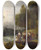 Triptych art skateboard deck of Benjamin West Telemachus And Calypso by Benjamin West (1738-1820)