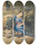 Triptych art skateboard deck of Eugne Delacroix The Death Of Lara by Eugene Delacroix (1798-1863)
