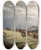 Triptych art skateboard deck of Peter Nicolai Arbo Horses In The Mountains by Peter Nicolai Arbo (1831-1892)