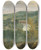 Triptych art skateboard deck of Thodore Rousseau Vue De Billancourt Et Bas Meudon by Theodore Rousseau (1812-1867)