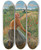 Triptych art skateboard deck of Theodor Von Hrmann Knieende Buerin Mit Sichel by Theodor Von Hormann (1840-1895)