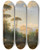 Triptych art skateboard deck of Thomas Ender Ischia With A View Of The Aragonese Castle by Thomas Ender (1793-1875)