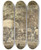 Triptych art skateboard deck of Jacob Cats Halte Voor Een Herberg In Zomertijd by Jacob Cats (1741-1799)