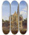 Triptych art skateboard deck of Jan Van Der Heyden View Of The Westerkerk Amsterdam by Jan van der Heyden (1637-1712)
