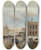 Triptych art skateboard deck of Oswald Achenbach Venice A View Of The Piazzetta With The Biblioteca Marciana Santa Maria Della Salute And The Dogana by Oswald Achenbach (1827-1905)