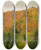Triptych art skateboard deck of Gustav Kampmann Herbstwald Im Brental by Gustav Kampmann (1859-1917)