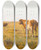 Triptych art skateboard deck of Eugen Jettel Rinder Auf Sommerwiese by Eugen Jettel (1845-1901)
