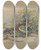 Triptych art skateboard deck of Friedrich Carl Von Scheidlin Study Of A Cut Down Tree by Friedrich Carl Von Scheidlin (1822-1913)