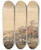 Triptych art skateboard deck of Samuel Howitt Foxhunting At Fault by Samuel Howitt (1756-1822)