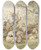 Triptych art skateboard deck of Adrian Ludwig Richter Children And Goats Resting By A Felled Tree by Adrian Ludwig Richter (1803-1884)