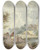 Triptych art skateboard deck of Gottlieb Welt Baumreiche Landschaft Im Vordergrund Ein Weg Der Ber Eine Brcke Fhrt by Gottlieb Welte (1745-1792)