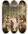 Triptych art skateboard deck of Simon Gser The Supper In The House Of Simon by Simon Goser