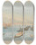 Triptych art skateboard deck of Robert Havell A View Of Blackfriars Bridge And St Pauls by Robert Havell