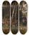 Triptych art skateboard deck of Emil Jakob Schindler Near The Heustadelwasser Vienna by Emil Jakob Schindler (1842-1892)