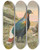 Triptych art skateboard deck of George Edward Lodge Sclaters Impeyan Pheasant by George Edward Lodge (1860-1954)