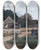 Triptych art skateboard deck of Alfred Sisley Rue De Village Marlotte Village Street In Marlotte by Alfred Sisley (1840-1899)