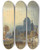 Triptych art skateboard deck of Thomas Shotter Boys A View Of The Church Of Our Lady Of Hanswijk Mechelen Malines Belgium by Thomas Shotter Boys (1803-1874)