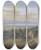 Triptych art skateboard deck of Jeanantoine Linck Vue Du Lac De Genve by Jean-Antoine Linck (1766-1843)