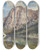 Triptych art skateboard deck of Rudolf Von Alt Altaussee Lake And Face Of Mount Trissel by Rudolf Von Alt (1812-1905)