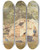 Triptych art skateboard deck of Octavius Oakley A Gypsy Encampment by Octavius Oakley