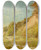 Triptych art skateboard deck of Friedrich Loos Dnenstrand An Der Ostsee by Friedrich Loos (1797-1890)
