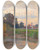 Triptych art skateboard deck of Hugo Darnaut Abendlandschaft Etzenhausen by Hugo Darnaut (1850-1937)