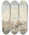 Triptych art skateboard deck of William Alexander Barges Of The Embassy Being Raised From One Canal To Another On Their Way From Hantcheoufoo To Tchusan 16 November 1793 by William Alexander (1767-1816)