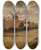 Triptych art skateboard deck of Henri De Braekeleer The Mill At Kiel by Henri de Braekeleer (1840-1888)