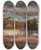 Triptych art skateboard deck of Jan Stanislawski Cold Day A House In The Sun by Jan Stanislawski (1860-1907)