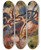 Triptych art skateboard deck of August Macke Satirical Figure On The Blue Rider by August Macke (1887-1914)