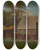 Triptych art skateboard deck of Winslow Homer Farmyard With Ducks And Chickens by Winslow Homer (1836-1910)