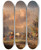 Triptych art skateboard deck of Edmund Mahlknecht A Peasant Resting With Grazing Animals And A Foal_3 by Edmund Mahlknecht (1820-1903)