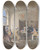 Triptych art skateboard deck of Cornelis Troost Guardroom Scene_2 by Cornelis Troost (1696-1750)