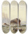 Triptych art skateboard deck of Circle Of Henry Barlow Carter Three Men In Rowboat Off Rocky Coast by Circle Of Henry Barlow Carter (1803-1867)