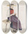 Triptych art skateboard deck of Adolph Tidemand Strikkende Ung Pike Med Bred Hatt Meiringen by Adolph Tidemand (1814-1876)