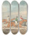 Triptych art skateboard deck of Henry Thomas Alken Steeplechasing Three Riders Galloping To Right Mounted Spectators In Background by Henry Thomas Alken (1785-1851)