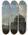 Triptych art skateboard deck of Jan Van Der Heyden The Huis Ten Bosch At The Hague And Its Formal Garden View From The East by Jan van der Heyden (1637-1712)