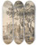 Triptych art skateboard deck of Paul Sandby Northeast View Of Sir John Elvils House On Englefield Green Near Egham In Surrey by Paul Sandby (1731-1809)